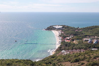 High angle view of sea against sky