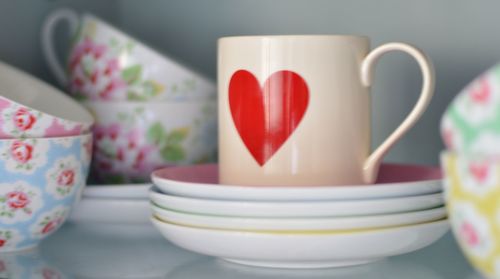 Close-up of coffee cup on table