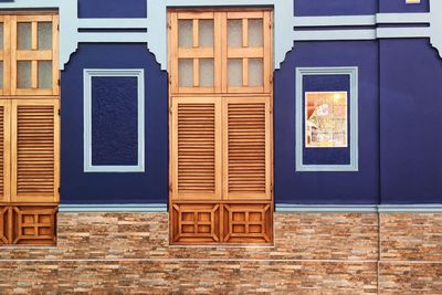 Open door of building