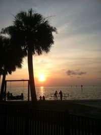 Scenic view of sea at sunset