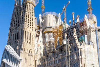 Low angle view of incomplete sagrada familia