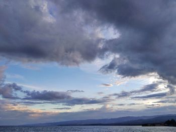 Scenic view of sea against sky at sunset
