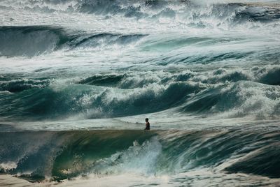 Mature man in sea