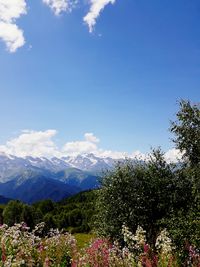 Scenic view of mountains against sky