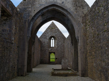 Interrior view of a well preserved friary. 