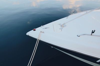 High angle view of ship at harbor