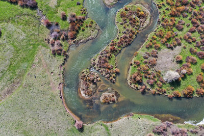 High angle view of lake