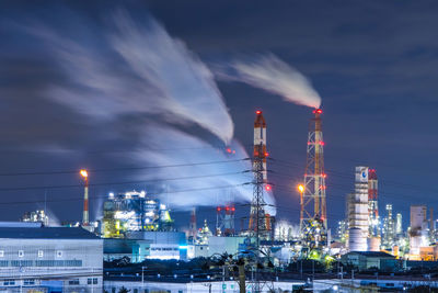 Night view of factories