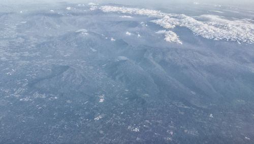 High angle view of snowcapped mountain