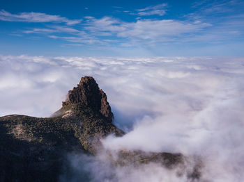 Scenic view of rock formation against sky