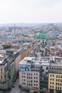 High angle view of buildings in city