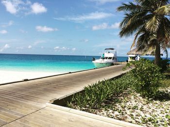 Scenic view of beach against sky