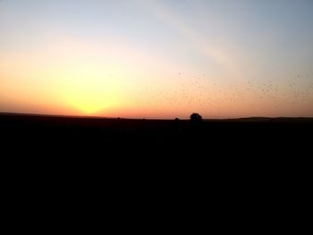 Silhouette of landscape at sunset