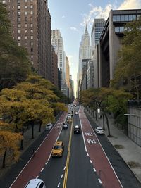 High angle view of city street