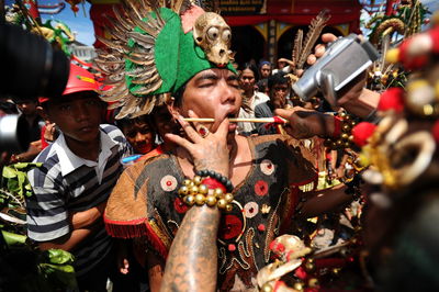 Portrait of people in traditional clothing