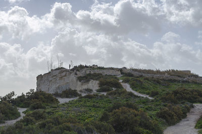 Low angle view of mountain against sky