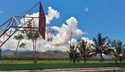 Scenic view of landscape against cloudy sky