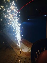 Illuminated lights at night