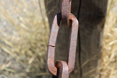 Close-up of rusty chain