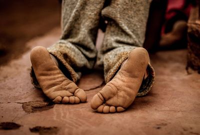 Close-up of human feet