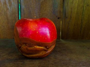 Close-up of apple on table