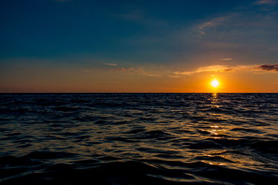 Scenic view of sea at sunset