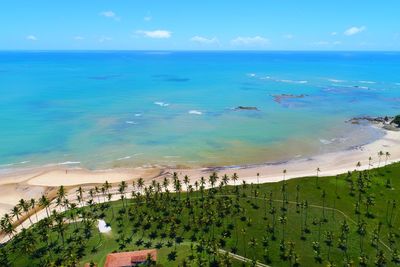 High angle view of sea against sky