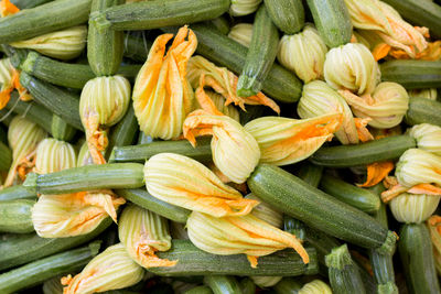 High angle view of vegetables for sale at market stall