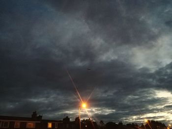 Low angle view of vapor trails in sky