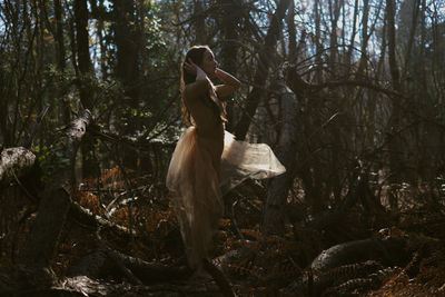 Woman in forest