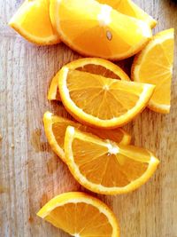 High angle view of orange on table