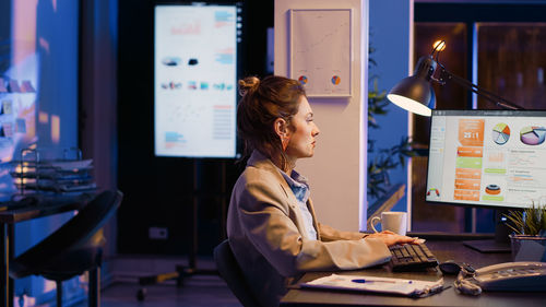 Businesswoman working at office