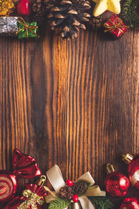 Christmas decorations on table