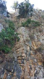 Rock formations in sunlight