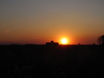 Scenic view of landscape at sunset