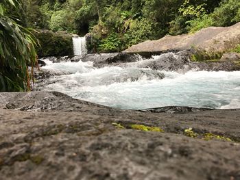 Scenic view of waterfall