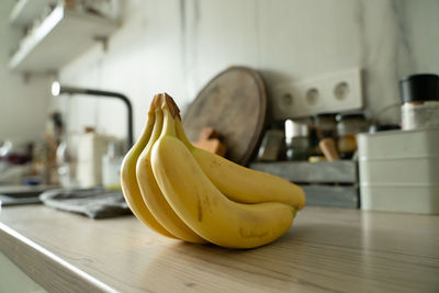 Close-up of bananas on table