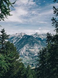 Scenic view of mountains against sky