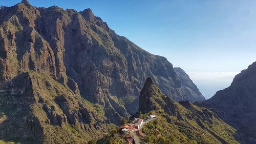 Panoramic view of mountain road against sky  masca tenerife