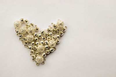 Close-up of heart shape against white background