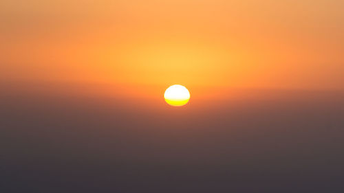 Scenic view of silhouette landscape against romantic sky at sunset