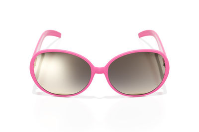 Close-up of sunglasses against white background