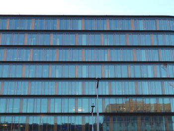 Exterior of modern building with reflection