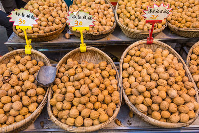 Walnuts for sale at muslim street market in xian, china