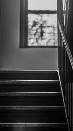 Close-up of staircase in building
