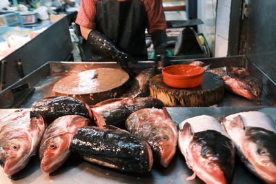 Close-up of food for sale in market