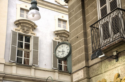 Low angle view of clock