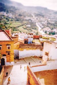 High angle shot of townscape