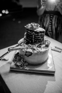Close-up of cake on table