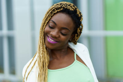 Portrait of a smiling young woman